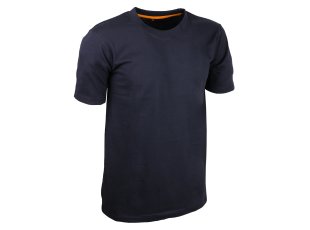T-shirt de travail bleu en coton, manches courtes (avant) - SINGER Safety