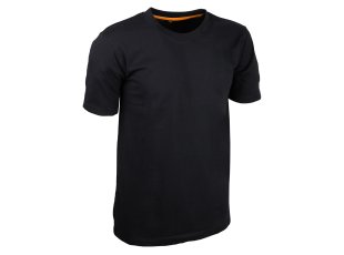 T-shirt noir en coton, manches courtes (avant) - SINGER Safety