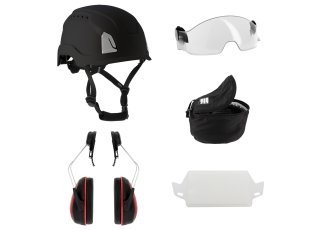 Kit EPI noir 24.9 dB, spécial travail en hauteur, lunettes au choix - SINGER Safety