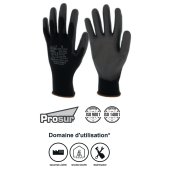 Gant polyester noir sans couture jauge 13, NYM713PUB : taille au choix - SINGER Safety