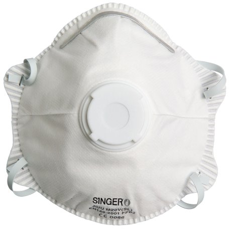 Masque E.P.I pour usage court FFP2 NR D avec valve, par 10 - SINGER Safety
