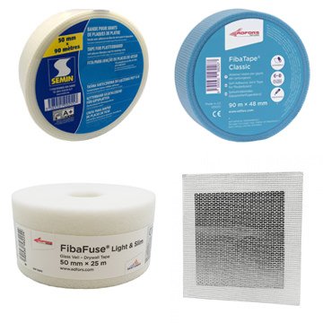 Bande grillagée & bande fibre de verre pour réparation des plaques de plâtre