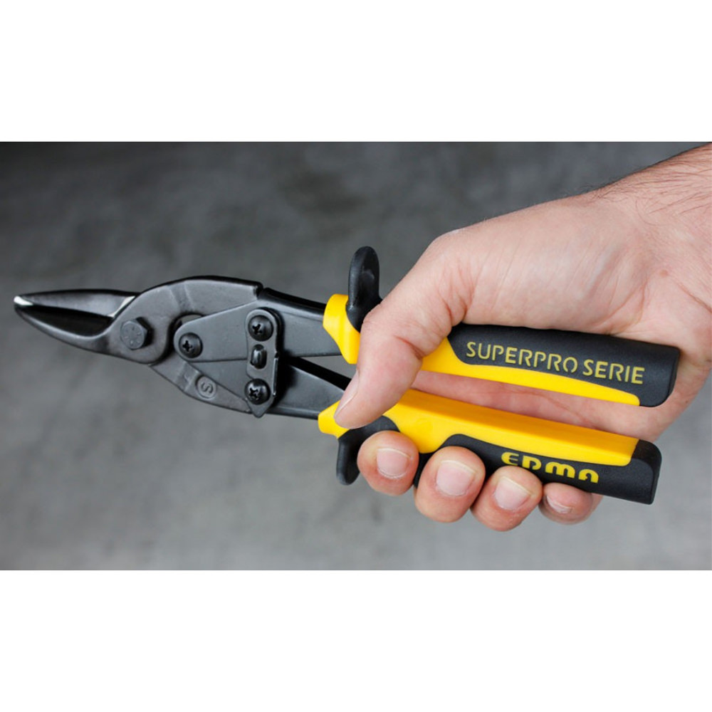 Cisaille à Tôle Type Anglais 200 Mm - CK T4536 08 - Lames Trempées - Butée De Sécurité